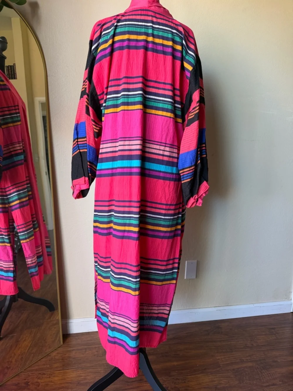 Anthropology conditions apply stripe kimono duster summer flowy boho maximal